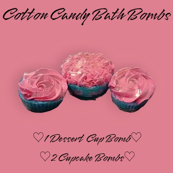 ❤️ 3pc Cotton Candy Bath Bomb Set ❤️ - Picture 2 of 4